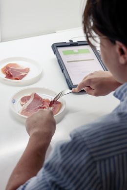 Un de nos dégustateurs en séance : vous goûtez et répondez à des questions simples en lien avec votre appréciation du produit Un de nos dégustateurs en séance : vous goûtez et répondez à des questions simples en lien avec votre appréciation du produit